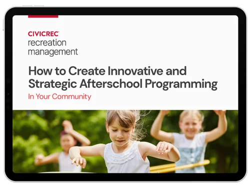 How to Create Innovative and Strategic Afterschool Programming eBook cover page on a black tablet