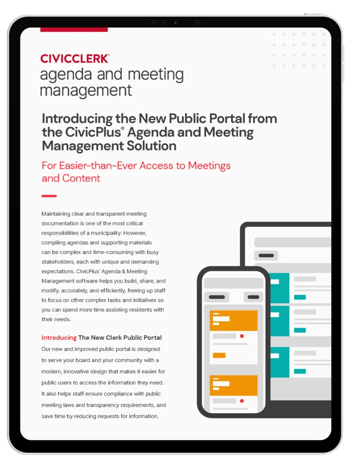 agenda meeting management new public portal fact sheet cover image