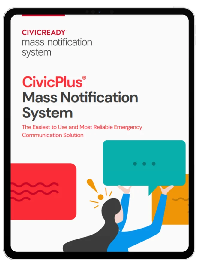 CivicPlus Mass Notification system product overview fact sheet cover