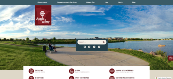 Website homepage of Apple Valley, MN