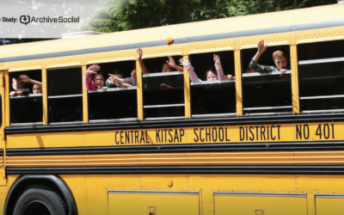 A yellow school bus in Central Kitsap District