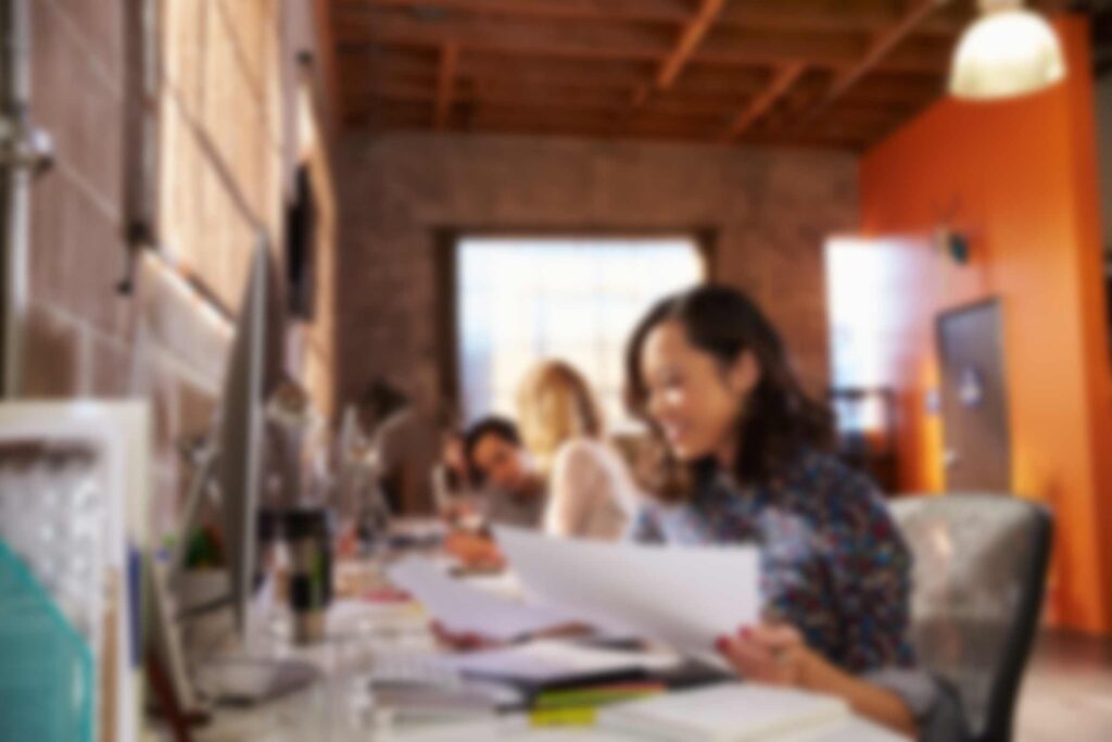 Woman using a computer in an office