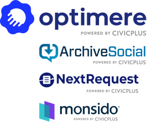 Logos of Optimere, ArchiveSocial, NextRequest, and Monsido