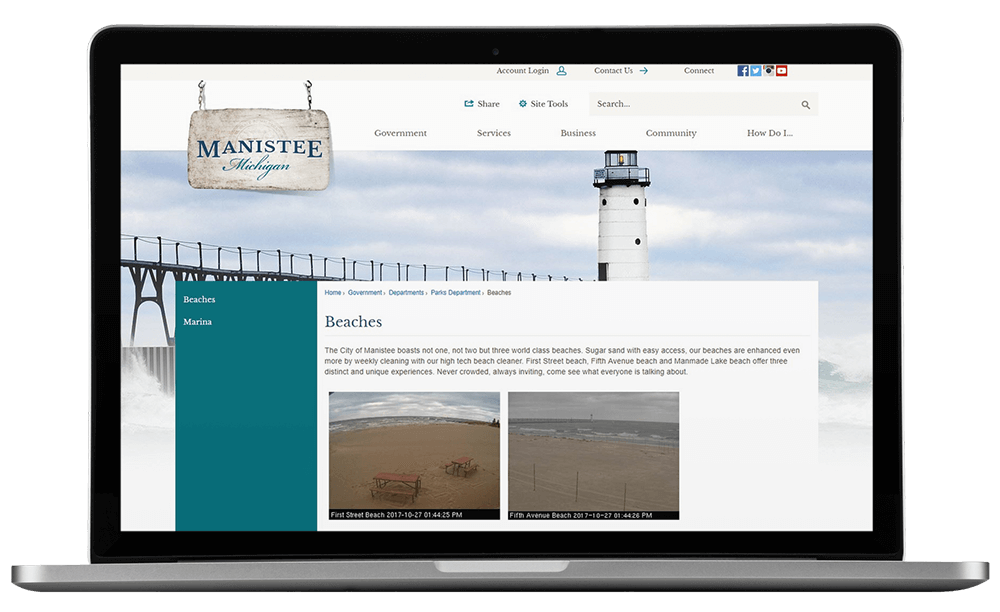 Manistee, Michigan Redesigns City Website with its Partner, CivicPlus_Beach_Cam