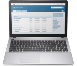Laptop screen displaying Civicplus' Agenda Center