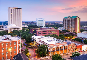 Over of the city of Tallahassee, FL