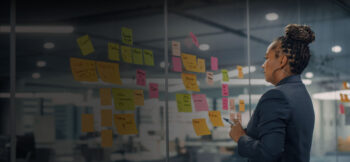 A woman strategizing Government process automation