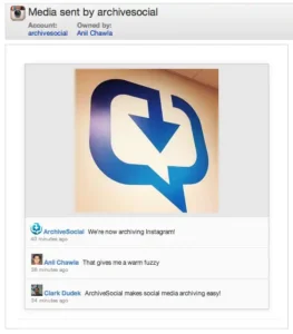 Screenshot of the integration set up between the CivicPlus Social Media Archiving solution and Instagram
