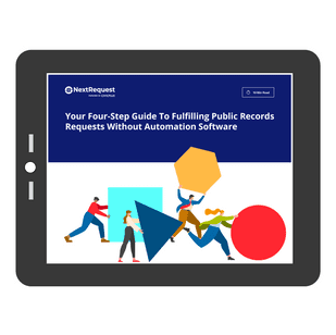 How to Fulfill Records Requests Without Software eBook cover page displayed on a black tablet