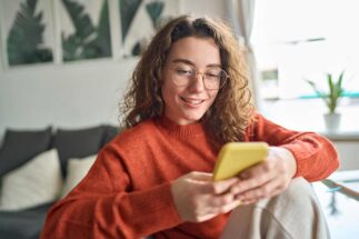 Woman using a phone