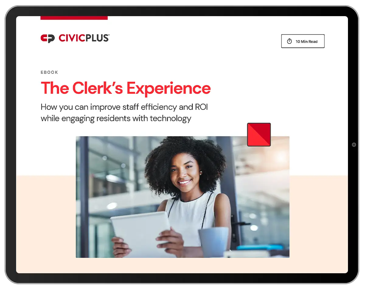 The Clerk's Experience eBook displayed on a black tablet
