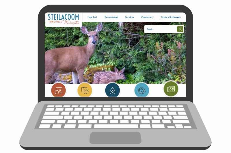 Screenshot of the Steilacoom, WA website homepage