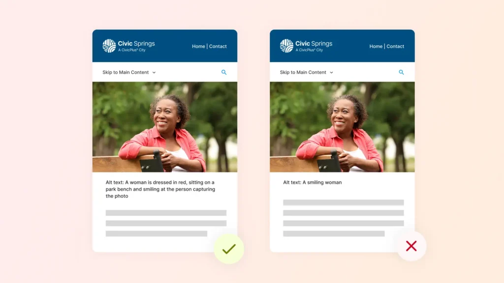 example of what to do and not to do when creating alt text on an image
