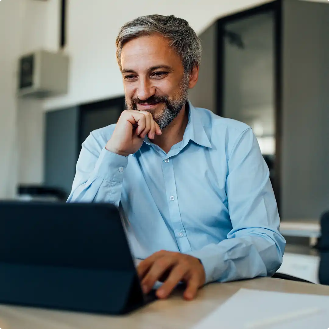 Man using a laptop