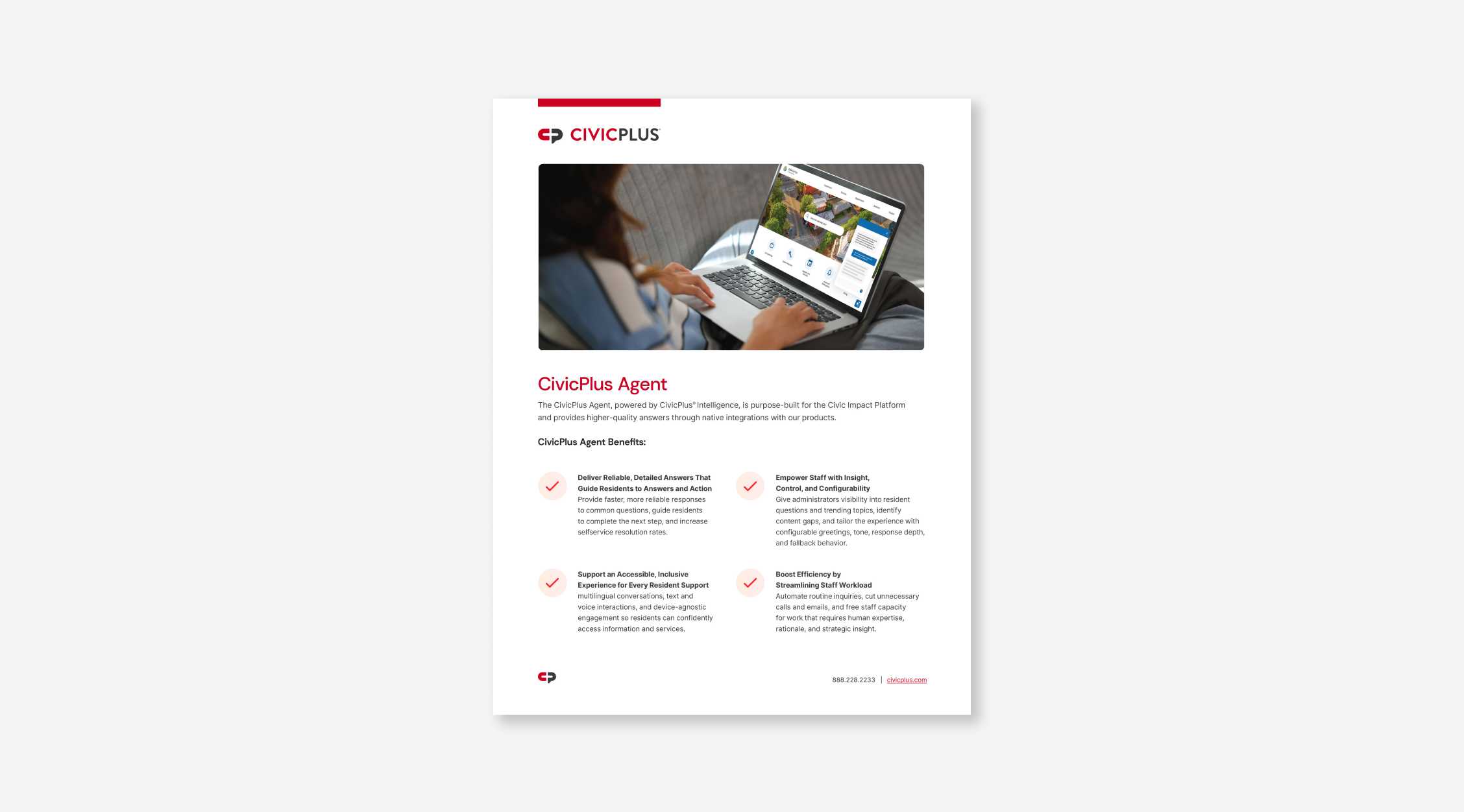 CivicPlus Agent fact sheet document cover