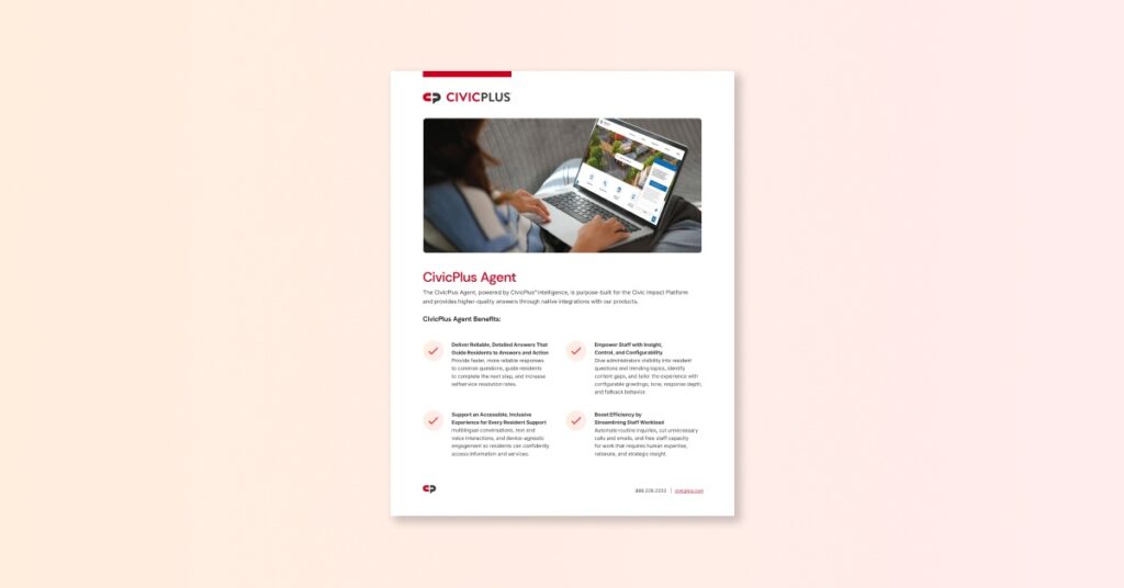 CivicPlus Agent fact sheet document cover