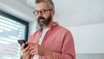 Man looking at his cell phone