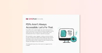 animated graphic featuring a blue computer screen with an open document and no-volume symbol