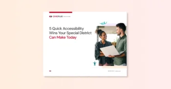 Document cover page featuring man and women having a conversation.