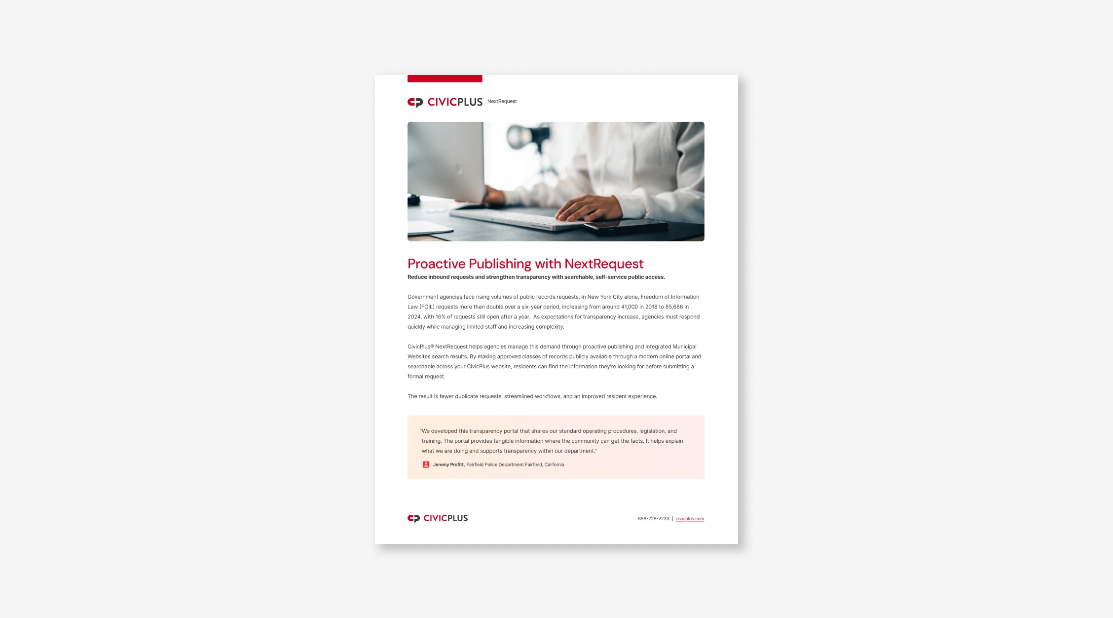 Proactive Publishing with NextRequest Fact Sheet - CivicPlus