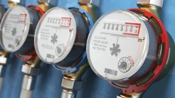 water meters lined up