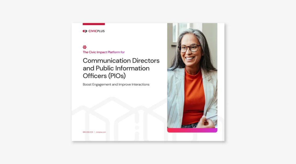 document cover featuring a smiling woman wearing glasses