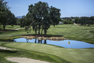 aerial view of a golf course